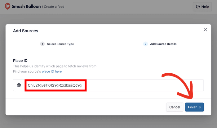 incollare l'id del luogo di lavoro
