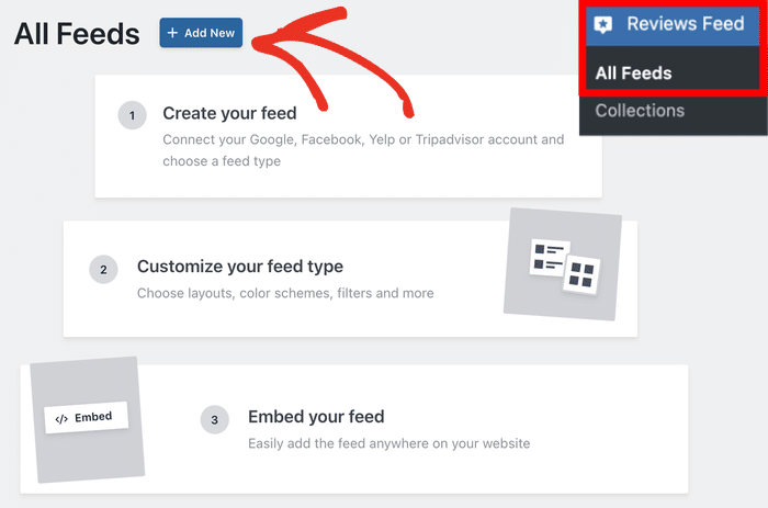 aggiungere un nuovo feed di recensioni