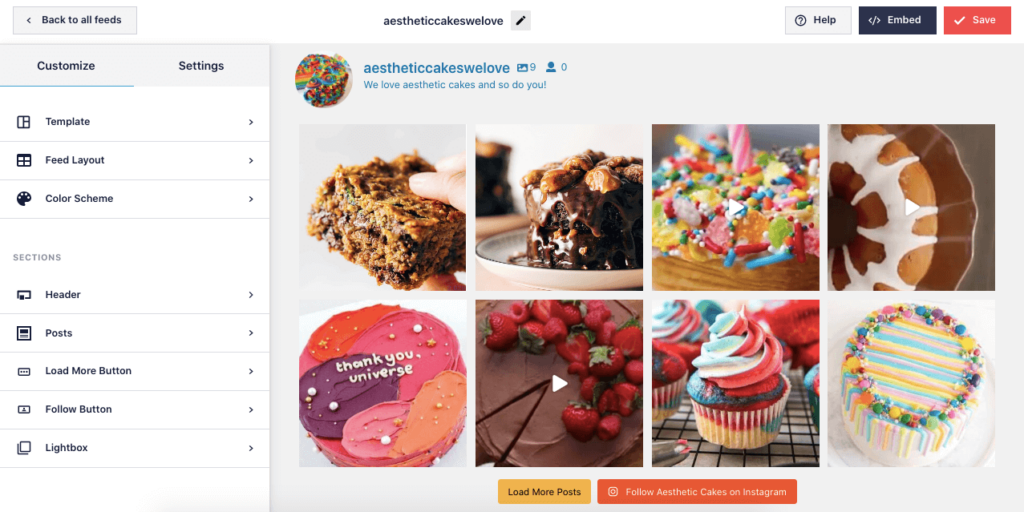 visual customizer example