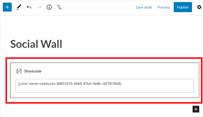 Social Wall manuell einbetten Beispiel