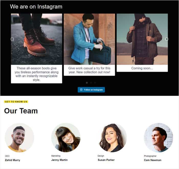 instagram feed thrive beispiel