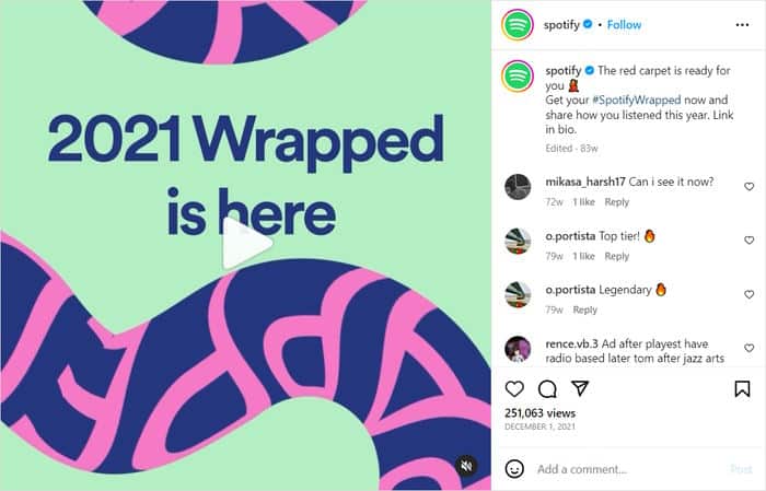 spotify wrapped engagement ejemplo