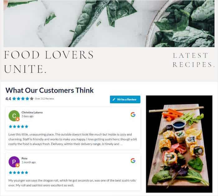 see how your added google reviews feed to elementor looks