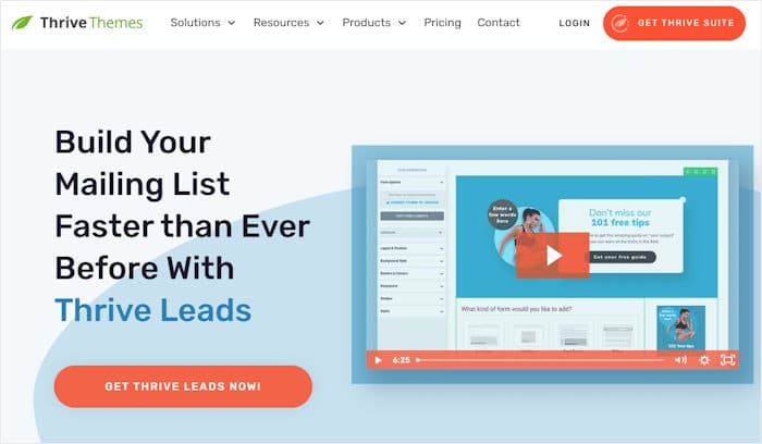 thrive leads popup builder example