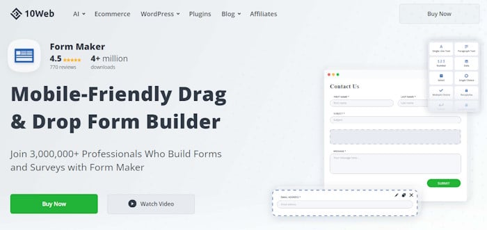 10web form builder per wordpress