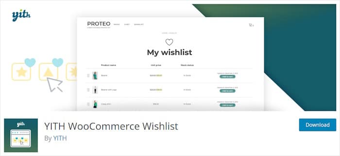 YITH WooCommerce Wishlist plugin