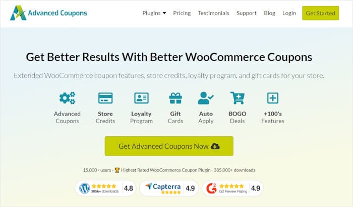 advanced coupons woocommerce plugin