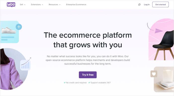 page d'accueil woocommerce