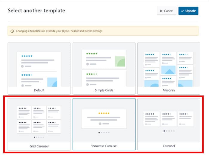 Karussell-Layout-Vorlage Bewertungen