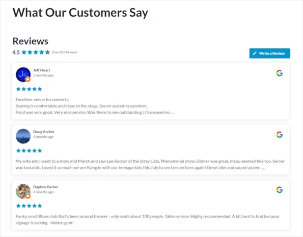 Website Rating Example 6 Google Reviews Examples You Can Embed on Your Website