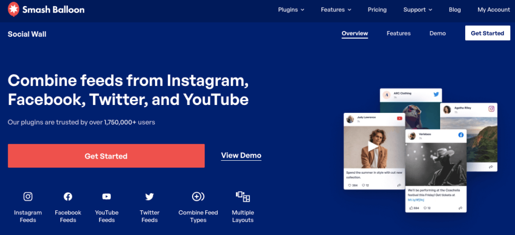 example of social wall pro