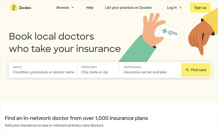 zocdoc yelp alternative for medical care