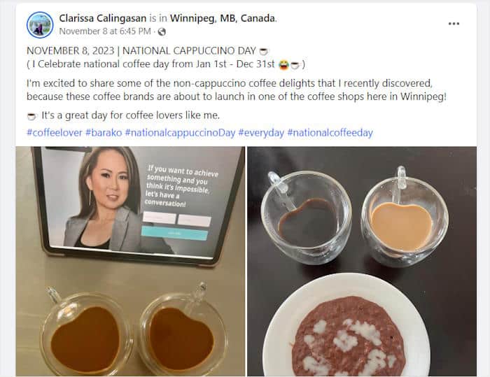 esempio di post di tendenza su facebook