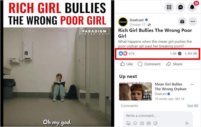 esempio di video su facebook