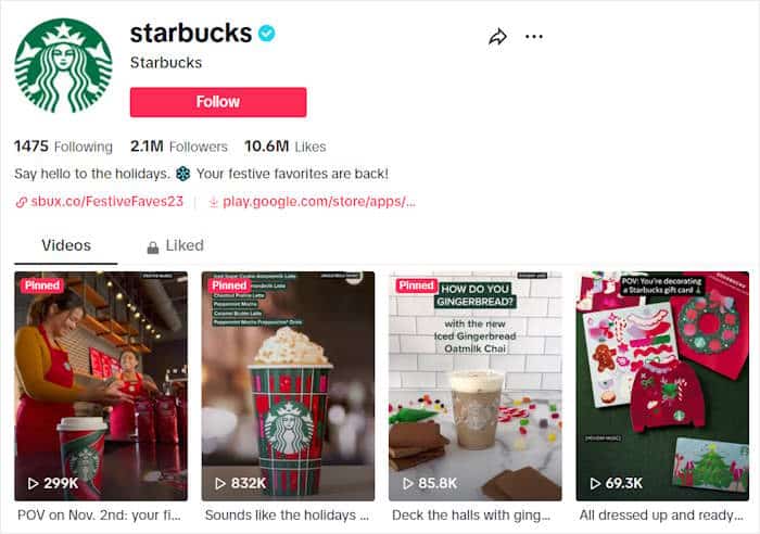esempio di feed video tiktok