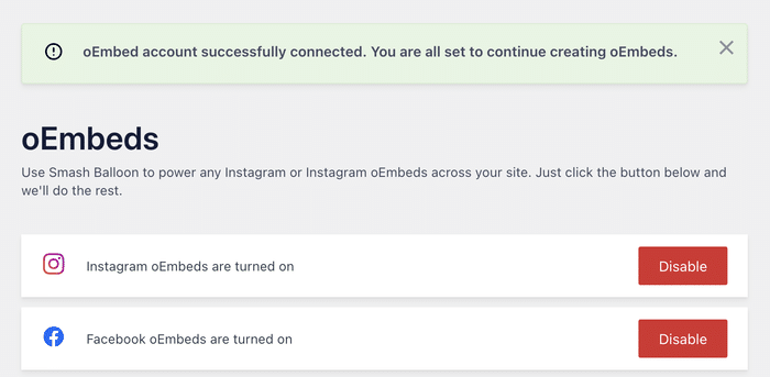 habilitado oembeds para facebook e instagram