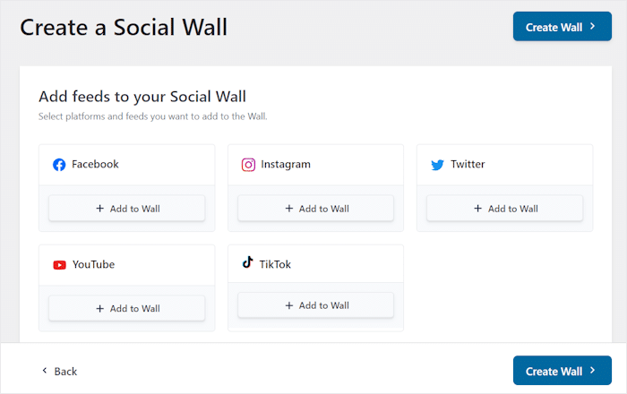 using social wall pro to create a new social wall