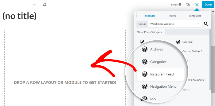 arrastrar y soltar instagram feed widget beaver builder