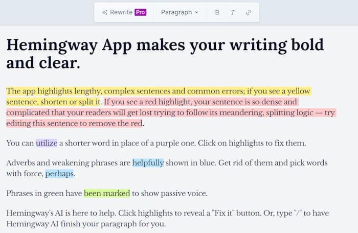 strumento di scrittura hemingway