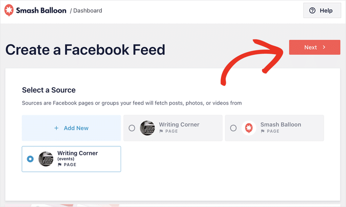select events source for facebook