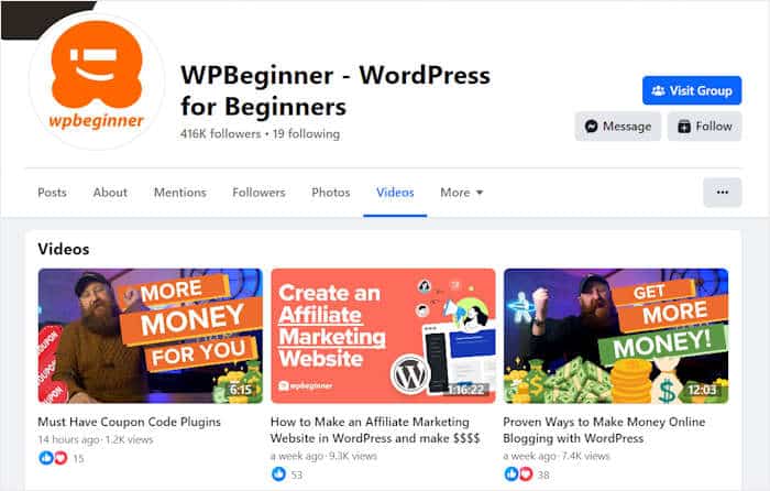 Facebookビデオの例