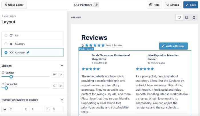 証言カルーセルの例