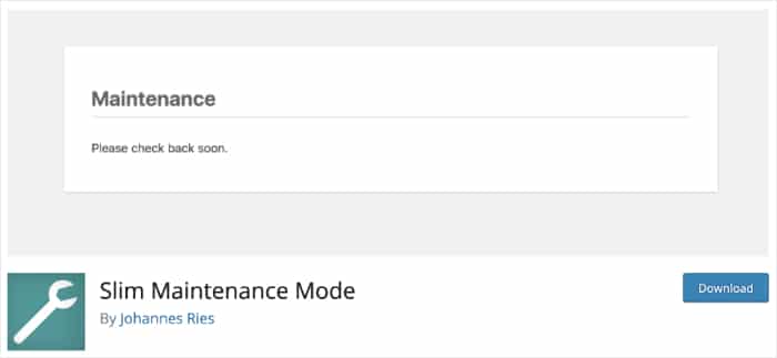 Plugin für den schlanken Wartungsmodus
