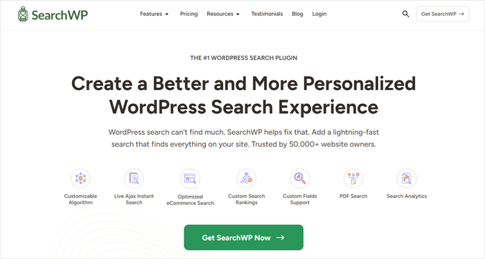 SearchWP WordPress and WooCommerce plugin