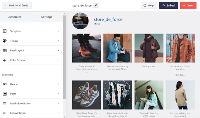 live feed editor for smash balloon