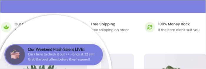 フラッシュ通知の例