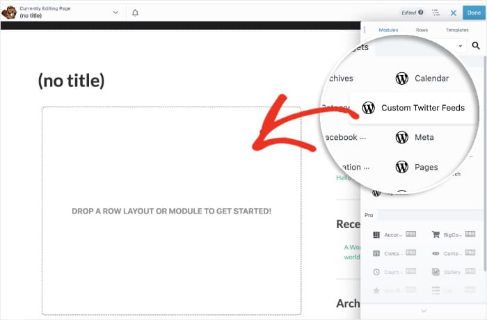 modulo feed twitter personalizzato