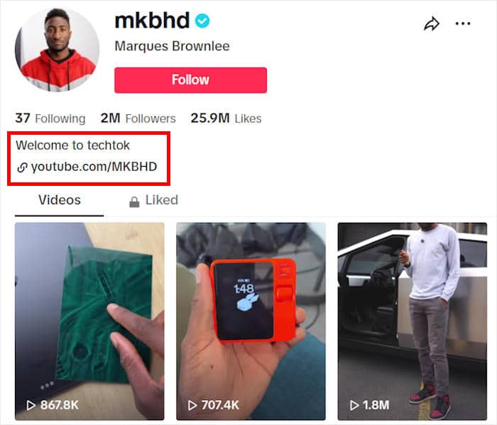 promote youtube on tiktok