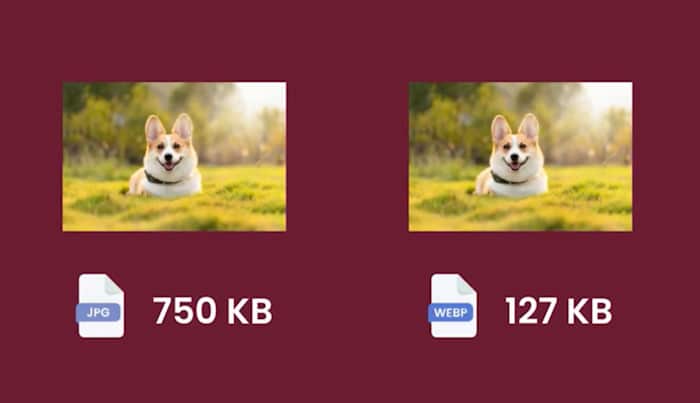 comparação jpg vs webp