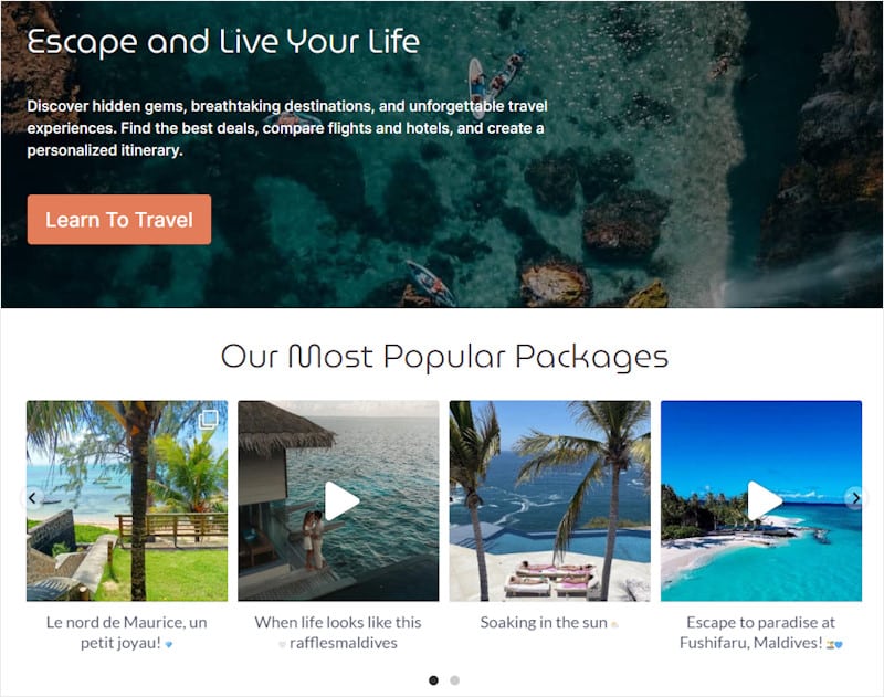 example of social media feed on website