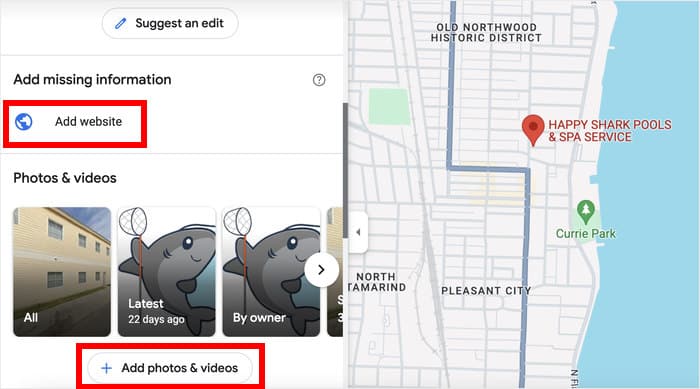 不完全な情報の例 Googleマップ