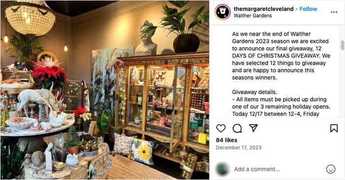 holiday giveaway on instagram