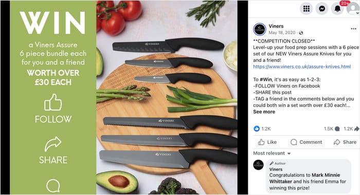 follow us on facebook contest