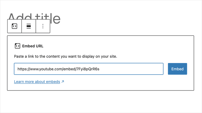 embeddable youtube shorts link