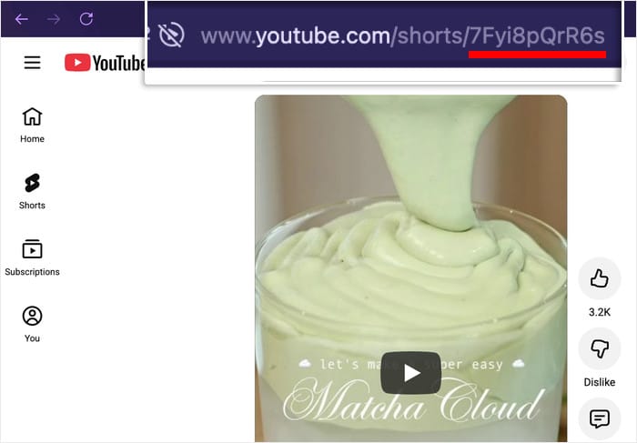 youtube shorts id example
