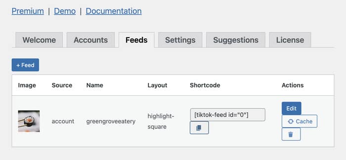 copia shortcode per tiktok