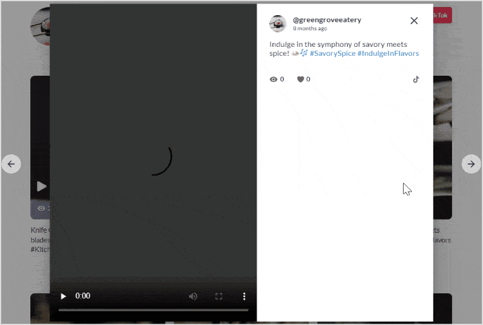 lettore di feed video tiktok