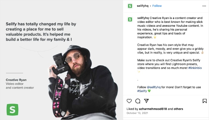 exemplo de testemunho de cliente no instagram