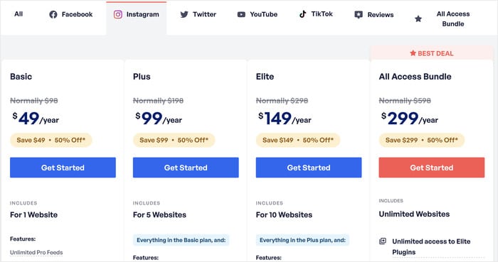 Preisoptionen für Smash Ballon