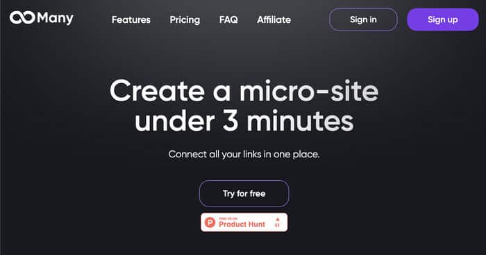 manybio beste kostenlose linktree Alternative