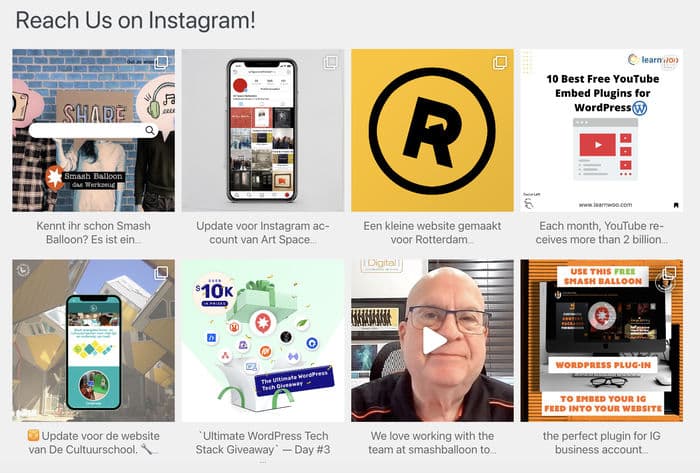 Beispiel für einen Instagram-Erwähnungs-Feed