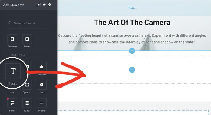 ブリジービルダーにテキストブロックを追加