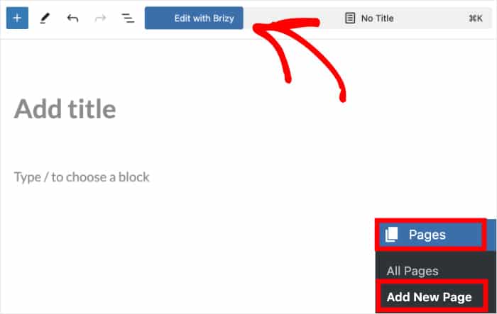 ブリジービルダーでページを編集する