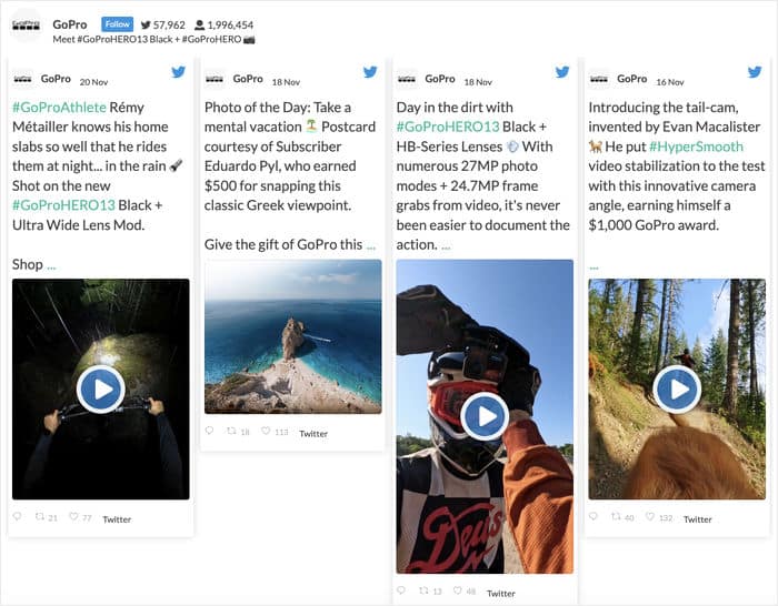 twitter masonry layout example