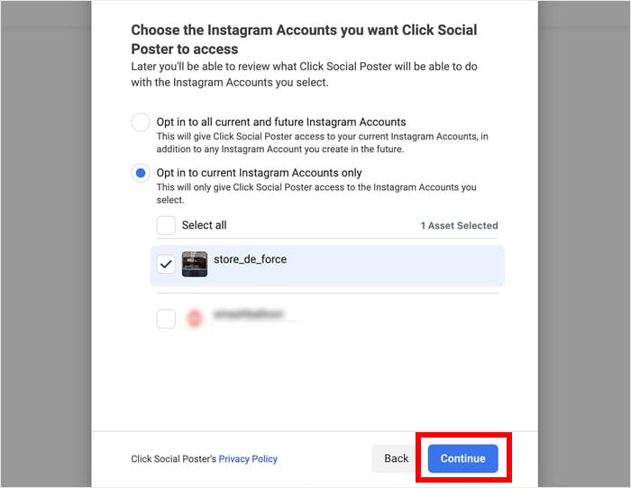 selecciona tu instagram clicksocial