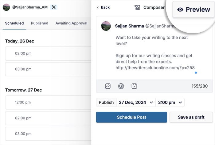 previsualiza tu tweet